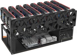 8 GPU Open Air Mining Rig Frame, Solid Mining Rig Case Steel Miner Mining Rack, Simple to Setup, Mining Accessories Tools for Crypto Currency Bitcoin ETH ETC ZEC Mining (Frame Only)